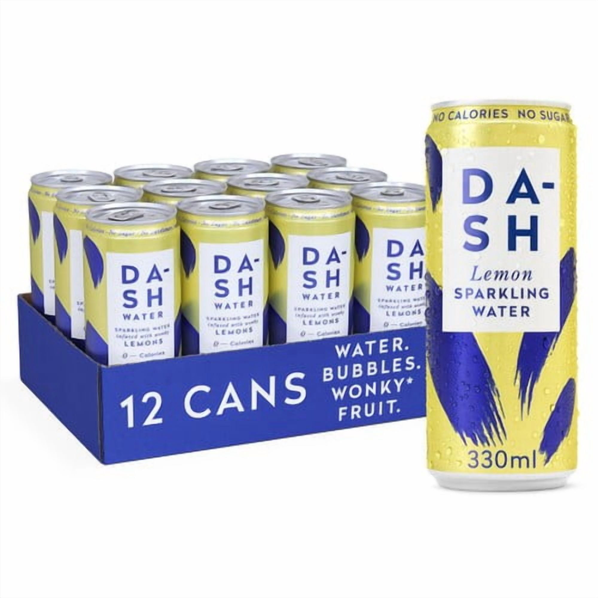 DASH Lemon Infused Sparkling Water 12 x 330ml, British Import (Pack of 2)
