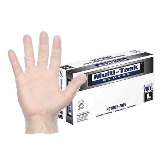 DASH Multi-Task Vinyl Disposable Gloves - Clear - 3.5 mil - Box of 100 (XL)
