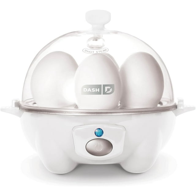 DASH Rapid Egg Cooker: 6 Egg Capacity Electric Egg Cooker for Hard Boiled Eggs, Poached Eggs, Scrambled Eggs, or Omelets with Auto Shut Off Feature - White (DEC005WH)