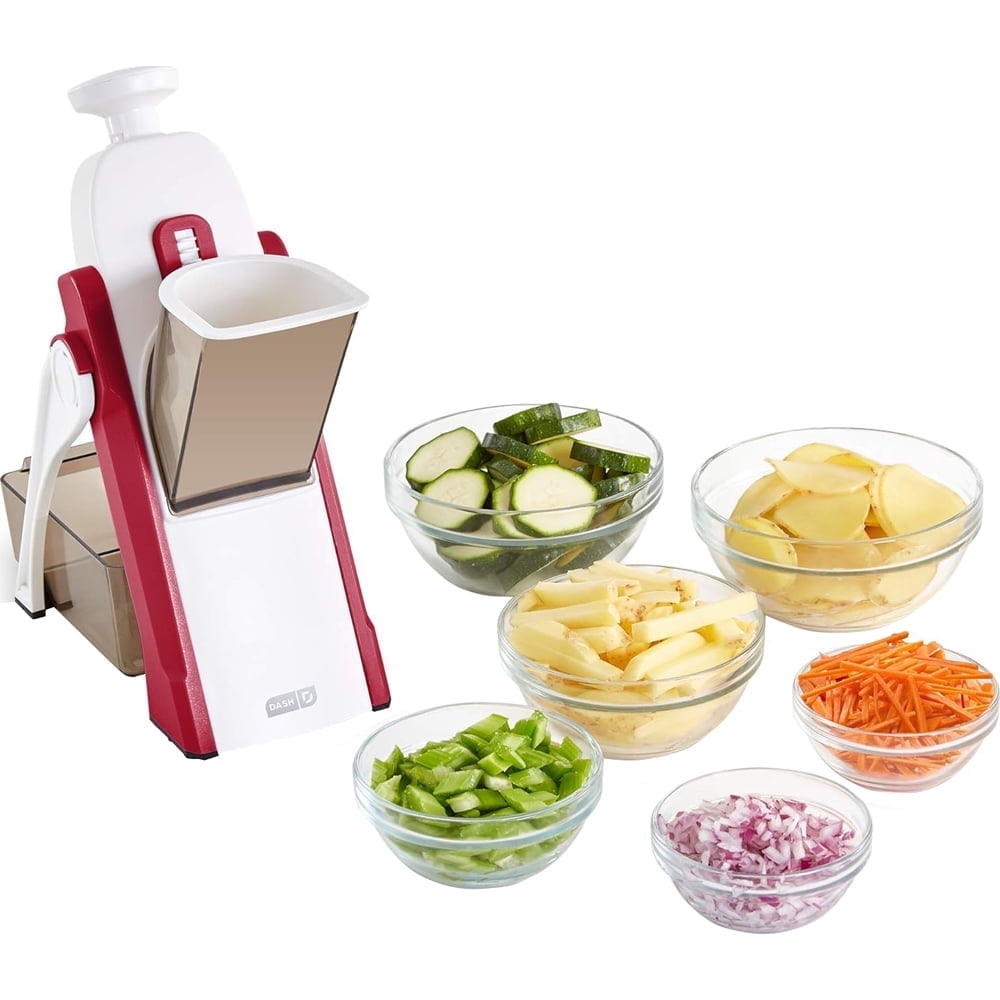 DASH Safe Slice Mandoline for Vegetables, Meal Prep and More with Thickness Adjuster, Red