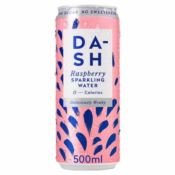 DASH Water Sparkling Raspberry 500ml, British Import (Pack of 6)