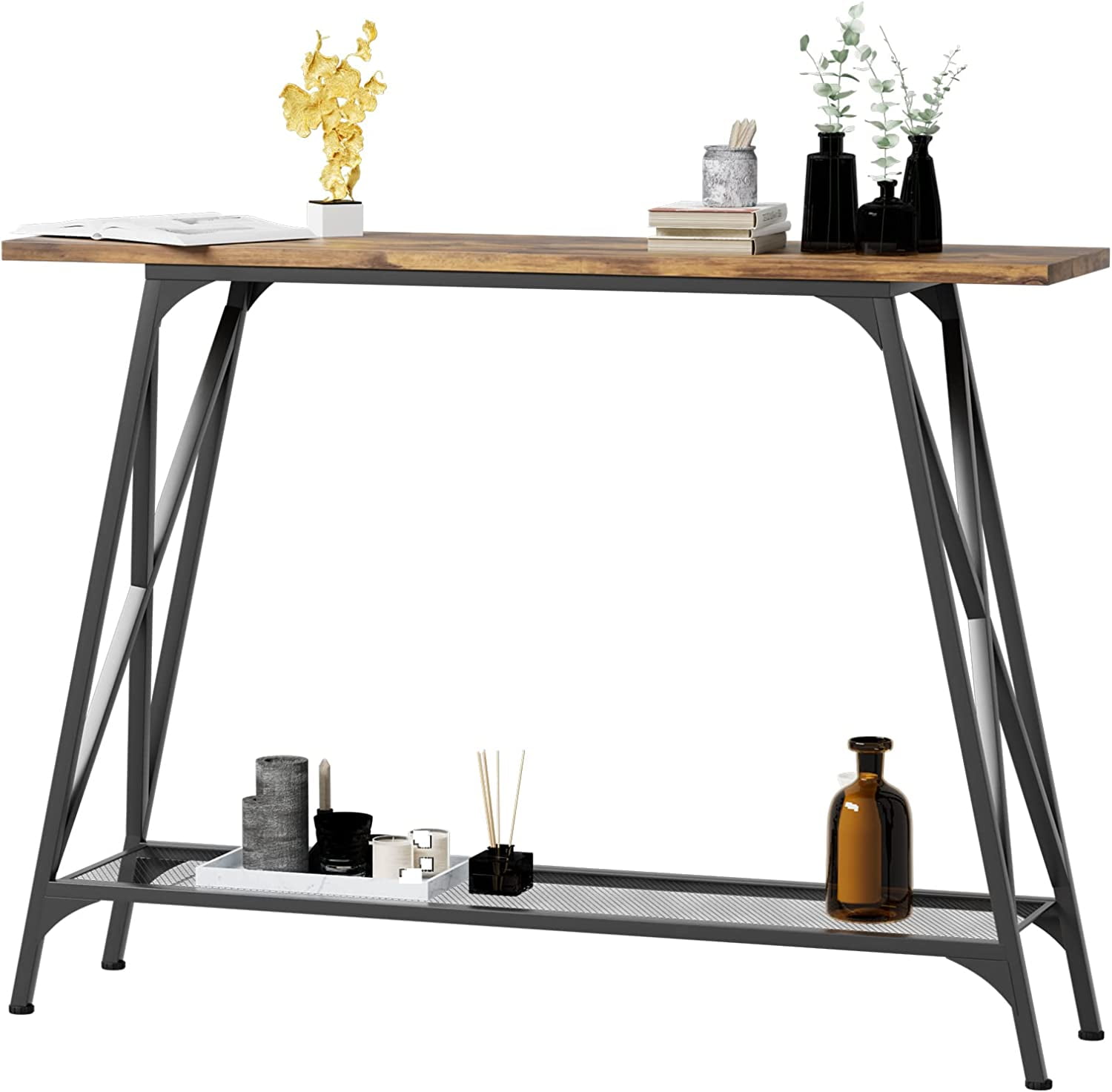 DASHU Console Sofa Table 41.7 in Entryway Table Industrial Modern