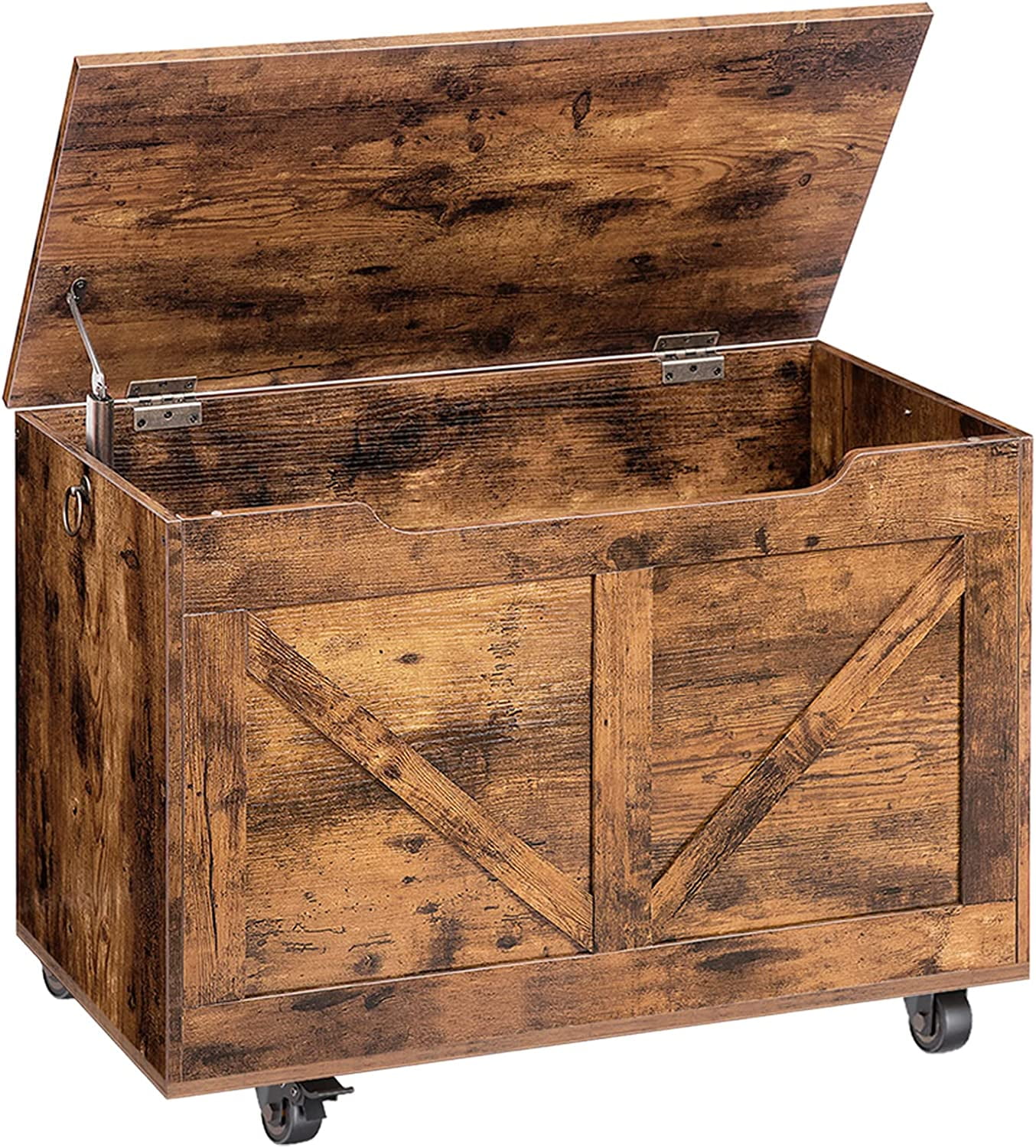 DASHU Storage Chest, Storage Trunk on Wheels, Sturdy Storage Bench