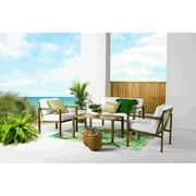 Mainstays Dashwood 4-Piece Outdoor Patio Conversation Set, Seats 4, Creme
