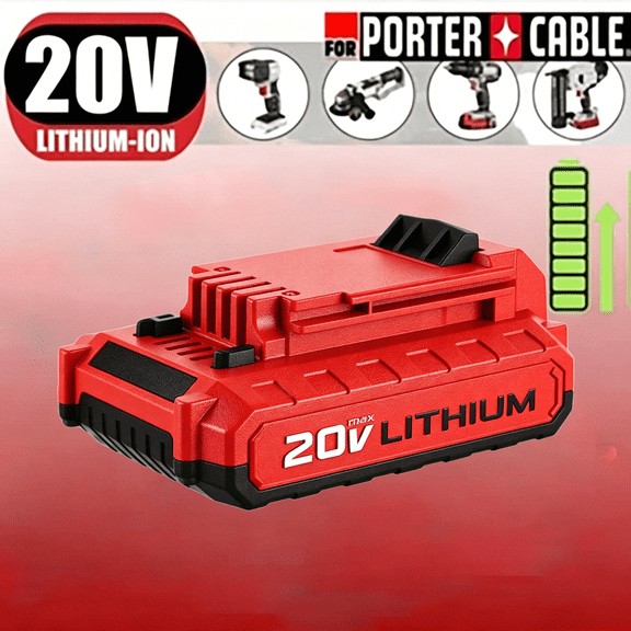 DASNITE 3.0Ah 20V MAX Li-ion Replacement Battery Compatible with Porter Cable 20V Cordless Power Tools Battery PCC685L PCC680L PCC682L PCC685LP (Red)