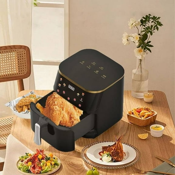 DASNITE Air Fryer, 10L Capacity, 1-Basket, Air Fry, One-Touch Presets, Non-Stick, Dishwasher Safe