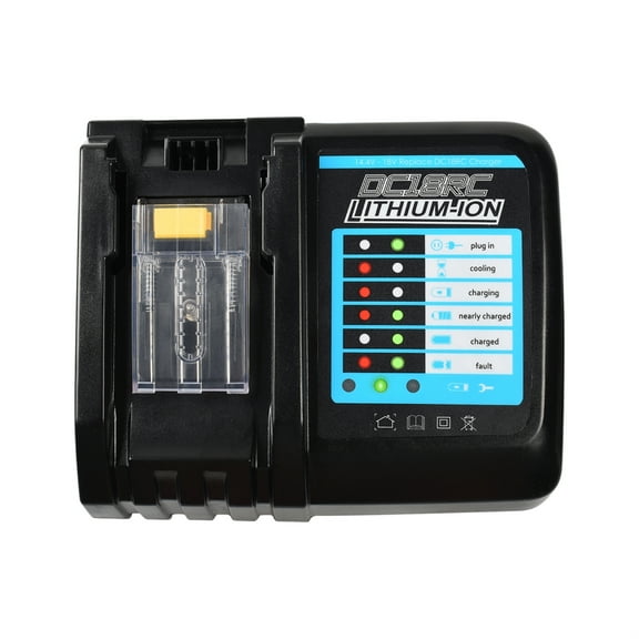 DC18RC 18 Volt Replacement Battery Charger Compatible with Makita 14.4V-18V Battery Lithium-Ion BL1830 BL1840 BL1845 BL1850 BL1860