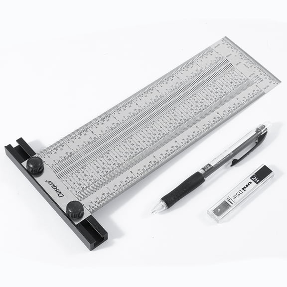 DASQUA 8" PRECISION WIDE MARKING T-RULE WITH PENCIL & REFILL LEAD (1804-5774)