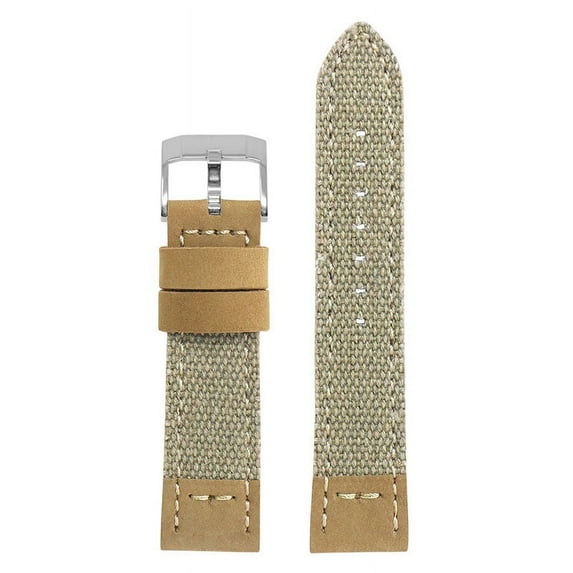 DASSARI Canvas & Leather Watch Strap