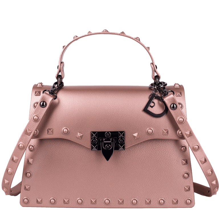 Dasti Brand Female Studded Handbag Crossbody Jelly Purse for Women Medium Pink, Women's