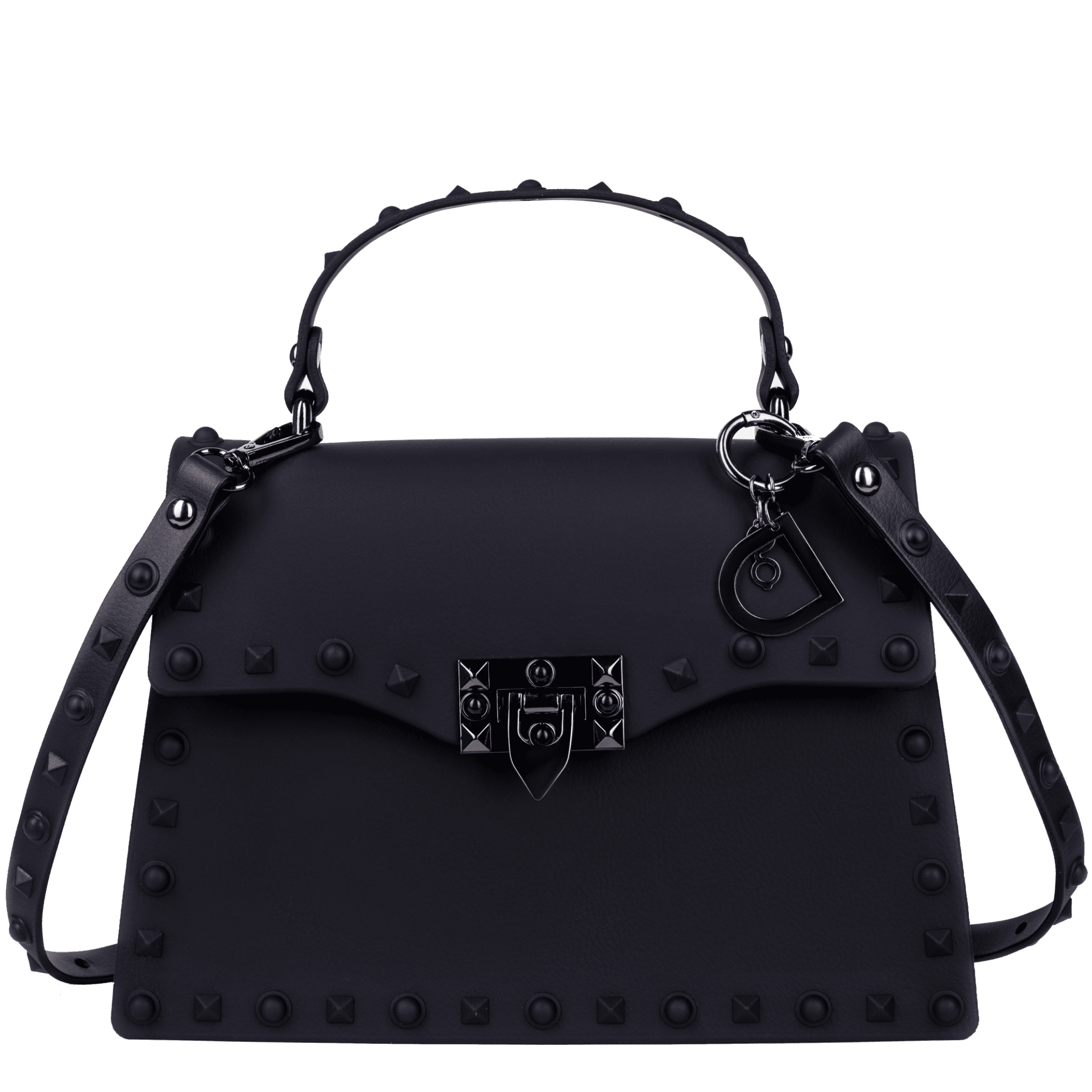 BB embellished leather shoulder bag