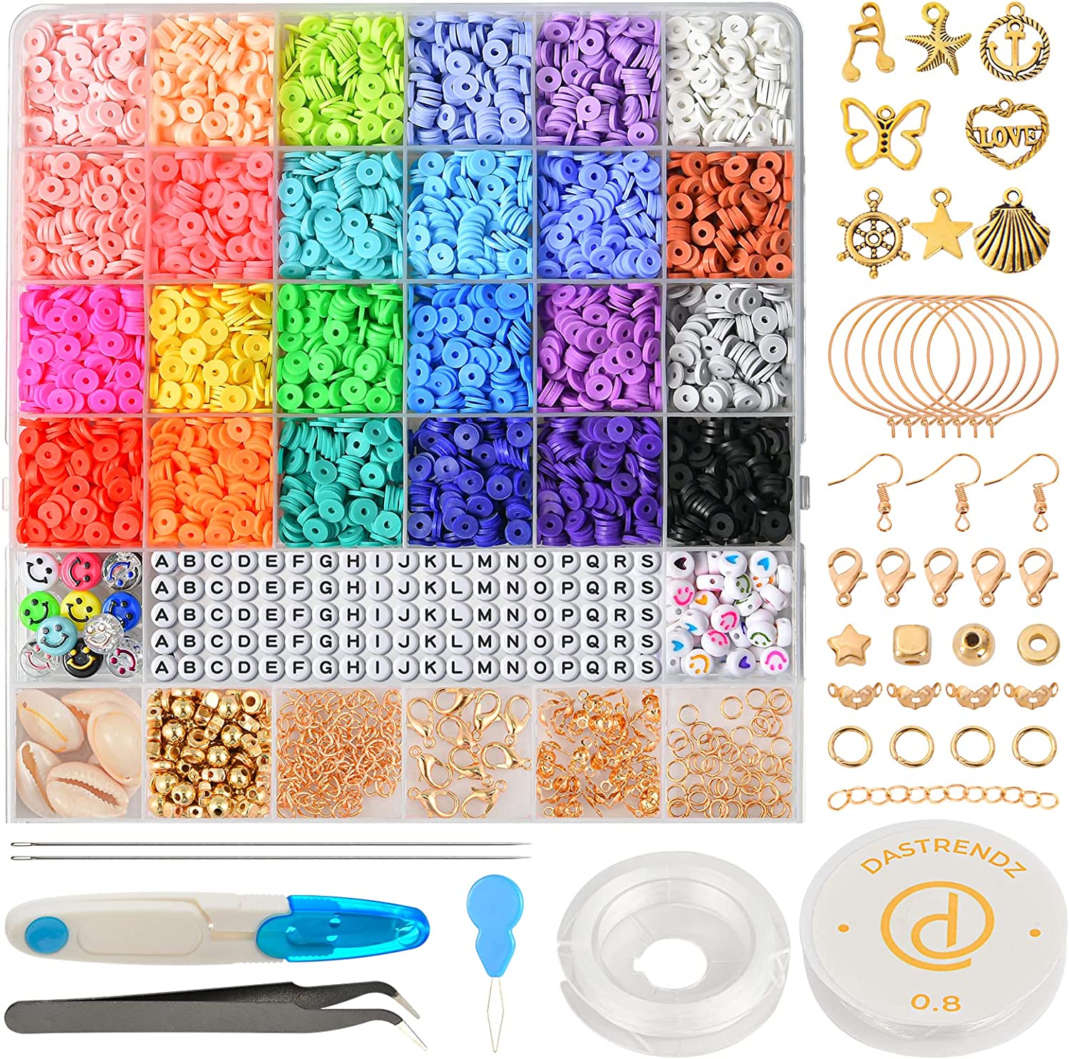 DASTRENDZ Polymer Clay Beads Kit DIY Jewelry Making for Bracelets Necklaces Craft Fun for Kids and Teens Walmart