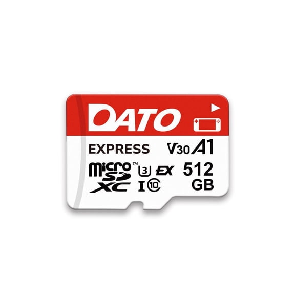 DATO Express 512GB microSDXC NVMe Card, PCIe Gen3 x1, Up to 800/700MB/s, U3 V30 A1, 4K/8K Ready, for Gaming Consoles & Cameras