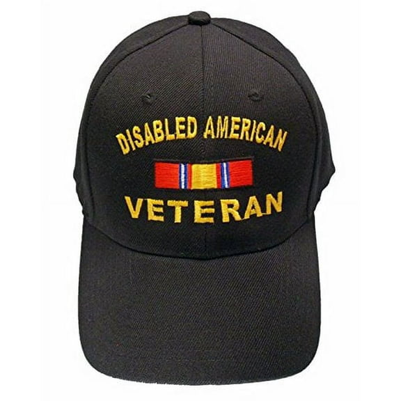 DAV Cap Disabled American Veteran Baseball Cap Black Hat Army Navy Marines