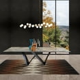 thumbnail image 1 of DAVEE Extendable Dining Table with Grey Ceramic Top--106.30/70.87*35.43*29.53 inches, 1 of 4