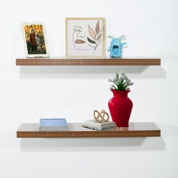 DAVEE Set of 2 Antique WaInut Floating Shelves--31.5*9.25*1.5 inches Antique Walnut - 9.25'' x 31.5'' x 1.5''