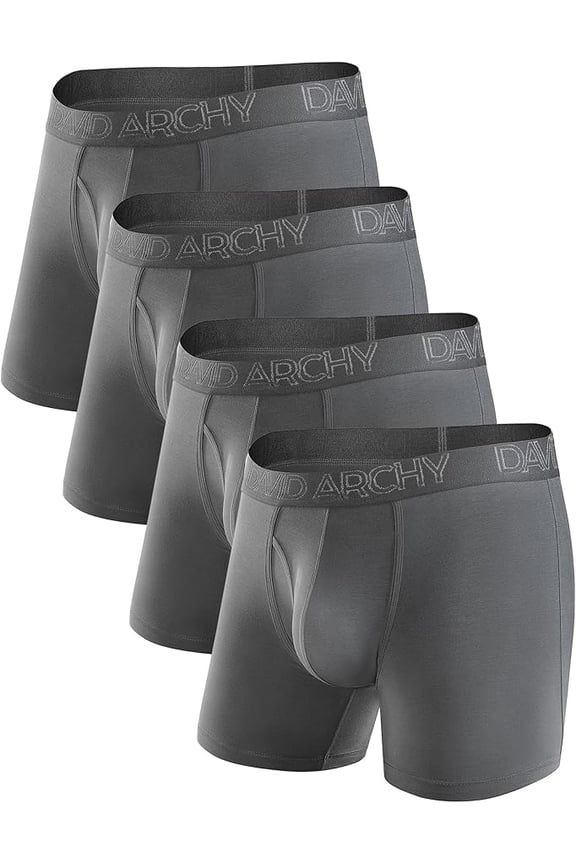 Adult Men's Underwear Breathable Bamboo Rayon Trunks 4 Pack Multi Colors,Sizes S-2XL