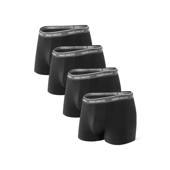 DAVID ARCHY Adult Men's Underwear Breathable Bamboo Rayon Trunks 4 Pack Multi Colors,Sizes S-2XL