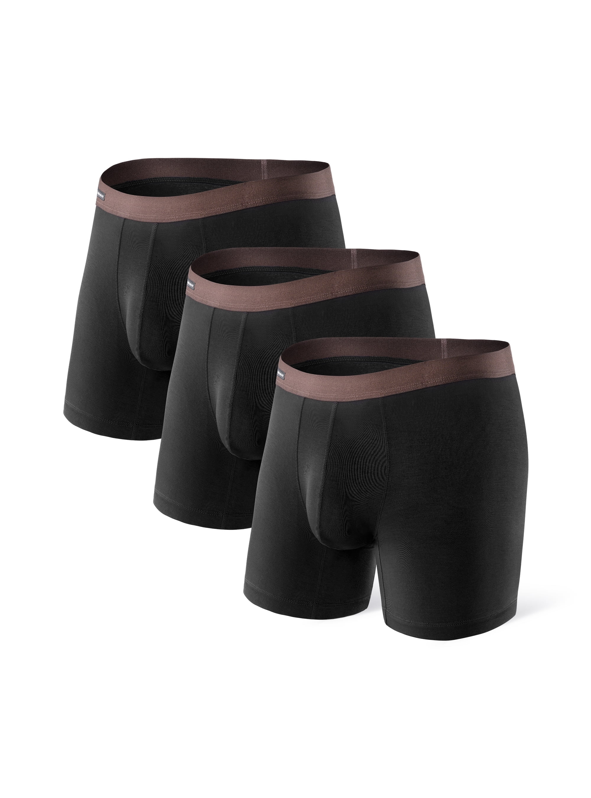 DAVID ARCHY Men's Boxer Briefs Comfy Soft Bamboo Rayon Underwear 3 Pack,Sizes S-XL