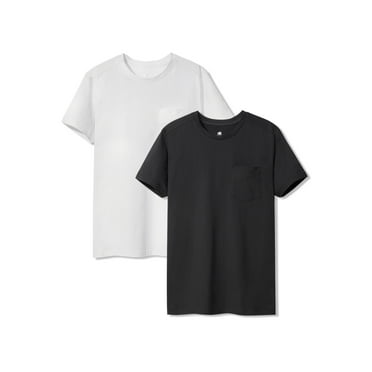 David Archy Men's Crew Neck T-Shirt, Comfy Soft Cotton, 2 Pack, Men's L