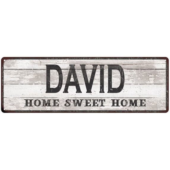 DAVID Home Sweet Home Country Look Gift 6x18 Metal Sig 206180045328