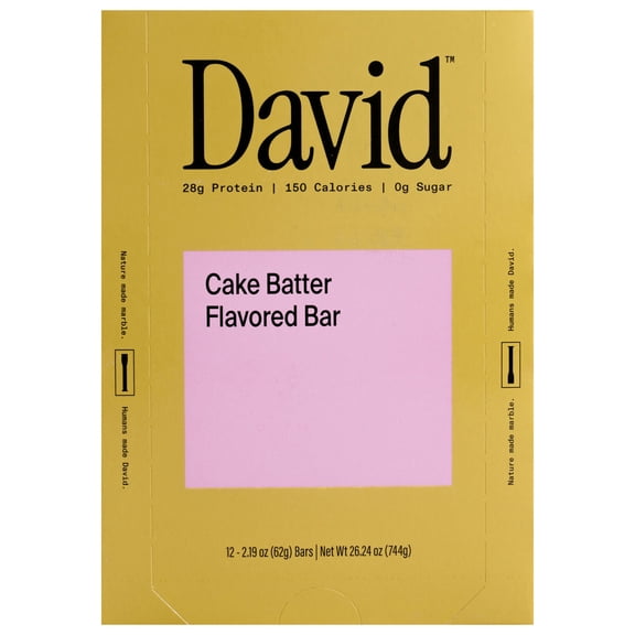 David Cake Batter Flavored Bar 12 - 2.19 oz Bars