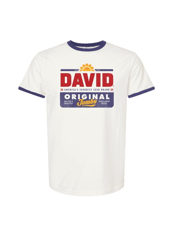 Official DAVID® Sunflower Seeds T-Shirt – Retro Ringer Tee | Vintage Baseball Snack Shirt