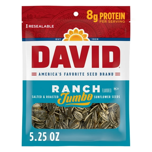DAVID Jumbo Sunflower Seeds, Ranch Flavor, 5.25 oz.