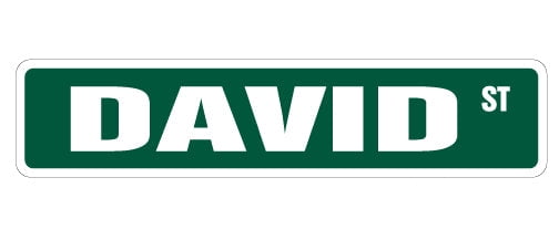 DAVID Street Sign Childrens Name Room Sign | Indoor/Outdoor | 30