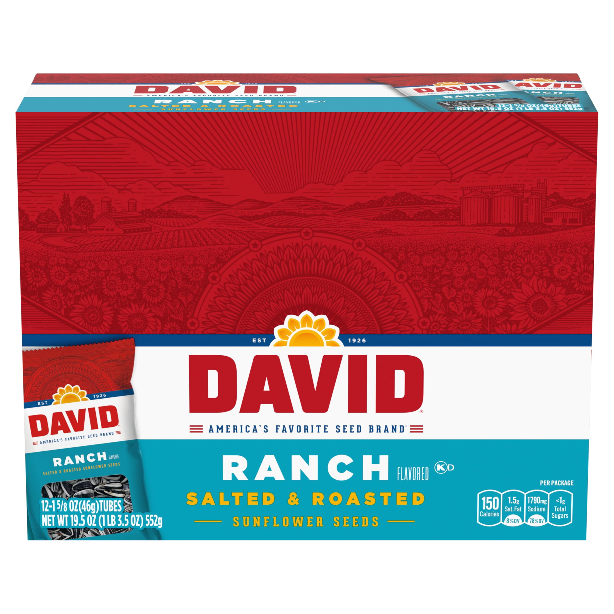 DAVID Sunflower Seeds, Ranch Flavor