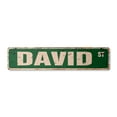 thumbnail image 1 of DAVID Vintage Aluminum Street Sign Childrens Name Room Metal Sign rustic metal tin | Indoor/Outdoor |  30" Wide, 1 of 4