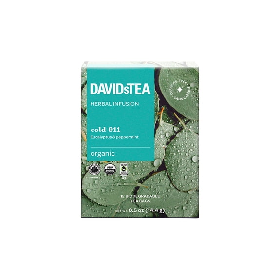 DAVIDsTEA Organic Cold 911 - Herbal Tea, 12 Count