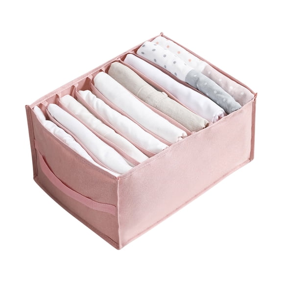 DAWANGGI Clearance Sale Collapsible Laundry Baskets Waterproof Cation Clothes Organizer Pants Compartment Organizer Closet Clothes Mesh Drawer Divider Pink Handle 1Pc Cation