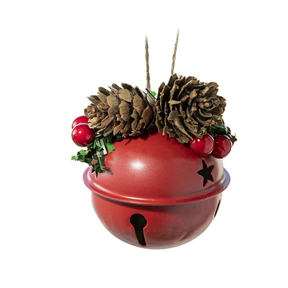 DAWANGGI Warehouse Clearance Christmas Tree Decoration Creative Gold Red Metal Bell Pendant Christmas Decoration Pinecone Red Fruit Pendant Iron for Crafting Jewelry Findings Making Accessory