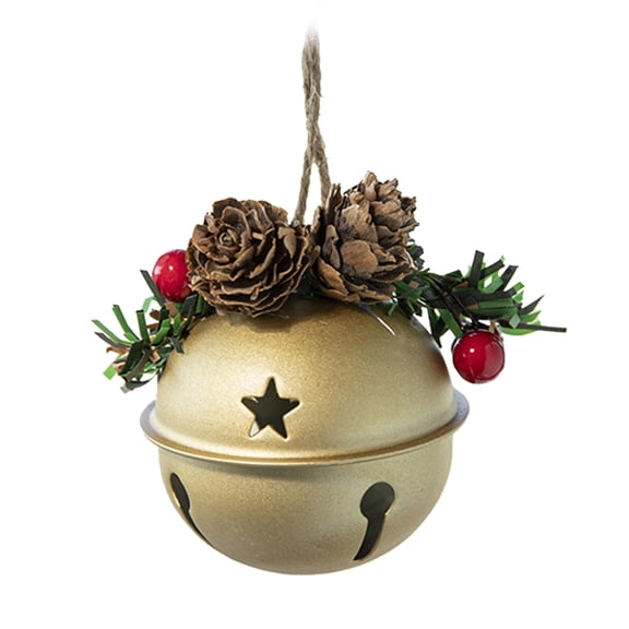 DAWANGGI Warehouse Clearance Christmas Tree Decoration Creative Gold Red Metal Bell Pendant Christmas Decoration Pinecone Red Fruit Pendant Iron for Crafting Jewelry Findings Making Accessory