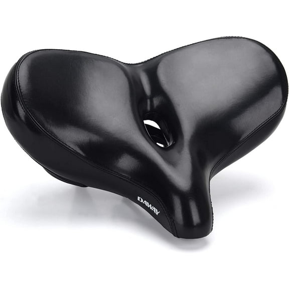 DAWAY Oversized Comfortable Bike Seat - C60 Extra Wide Comfort Replacement Exercise Bicycle Saddle, Universal Fit for Indoor Outdoor Bikes, Soft Foam Padded Cruiser Saddle
