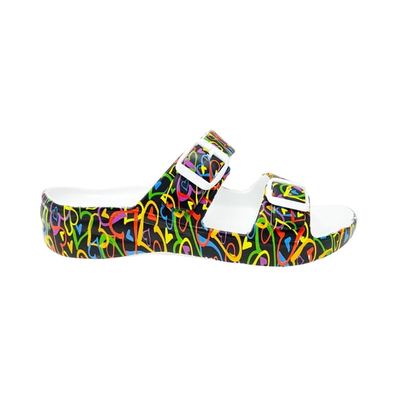 DAWGS Women's PAW Print Adjustable 2-Strap Buckle Sandals
