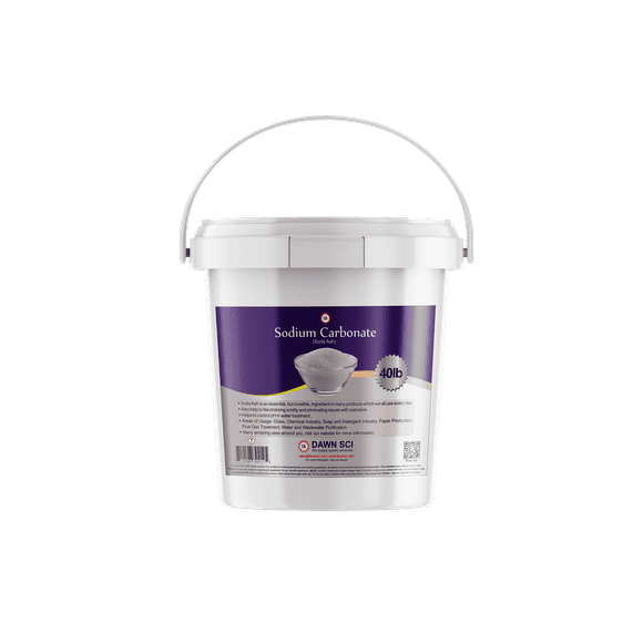 DAWN SCI Sodium Carbonate, Soda Ash Na2CO3 PH Adjust Spa Pool Cleaning . 40LB