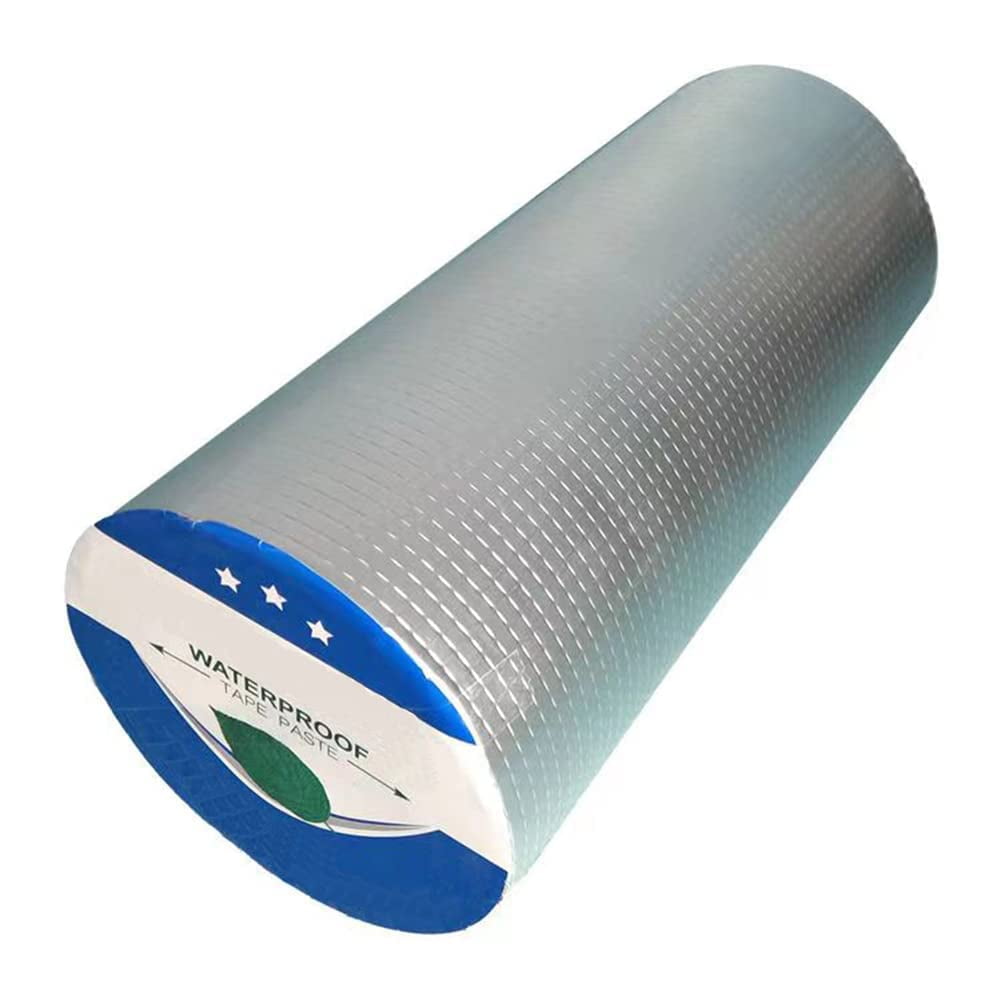 DAWOT 19.68"W X 32.8'L Butyl Waterproof Tape Leak Proof Butyl Seal Strip Watertight Rubber Putty Tape for RV Repair Roof Patching