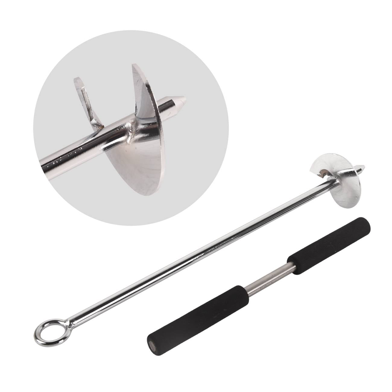 DAWOT 316 Stainless Steel Sand Anchor with Removable Handle for Kayak Jet Ski PWC Pontoon 17" Length Auger to The Beach Shallow Water and Sandbar Sand Anchor for Boat