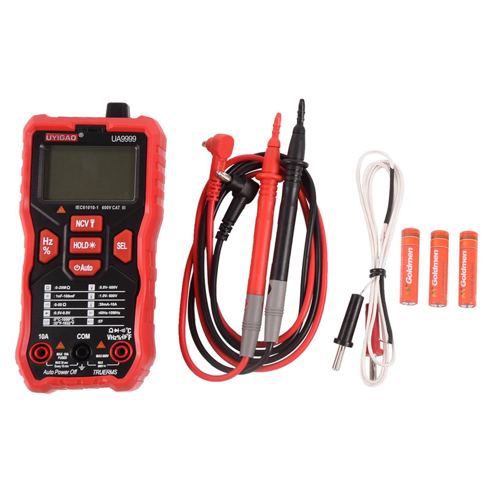 DAWOT Digital Clamp Meter TRMS 6000 Counts, Clamp Multimeter AC/DC Voltage Clamp Meter AC/DC Current Meter Auto-ranging Measures Resistance, Capacitance, Temperature, Diodes, Continuity