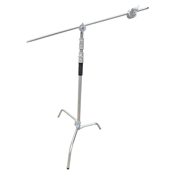 DAWOT Photography C Stand with Boom Arm, 102inch Adjustable Heavy Duty Light C-stand with 39inch Holding Arm, 2 Pieces Grip Head for Video Reflector, Moonlight, Softbox, 44 lbs Load Capacity