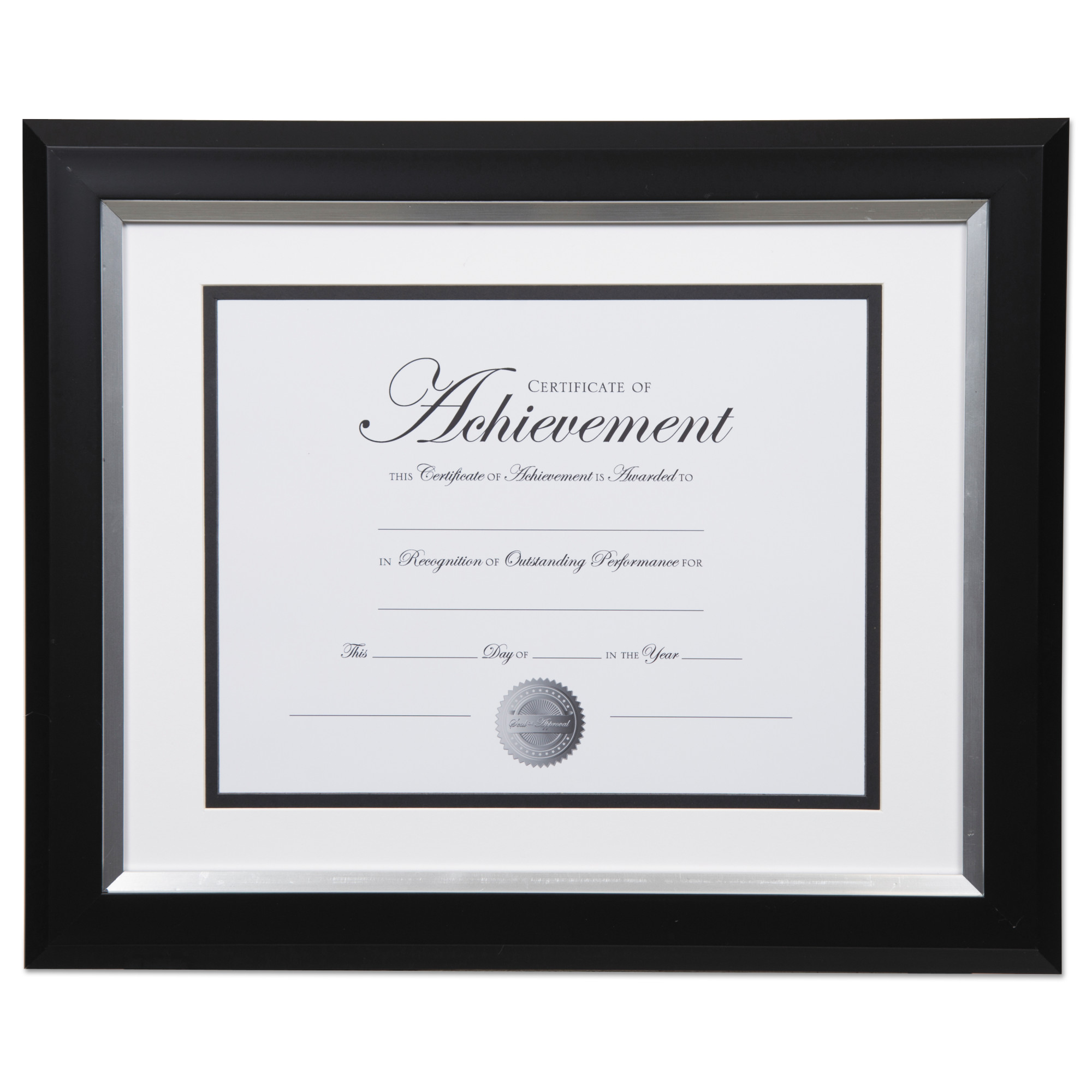 DAX® 2Tone 11 x 14 Document Frame, 8 1/2 x 11 Insert, Gray/Gold Frame