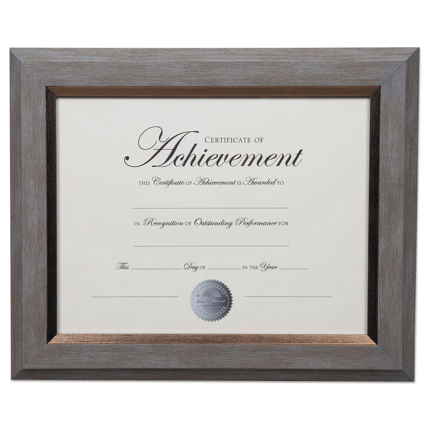 DAX® 2-Tone Document Frame, 8 1/2 x 11 Insert, Gray/Gold Frame