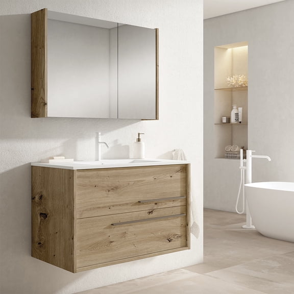 DAX Aqua 40" Single Bathroom Vanity with Toscana Basin, Oak