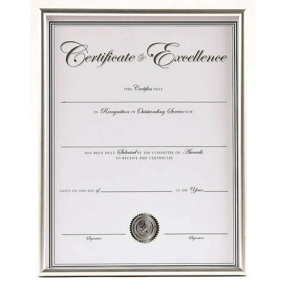 DAX Back Loading Document, Silver Plastic, 8 1/2 x 11