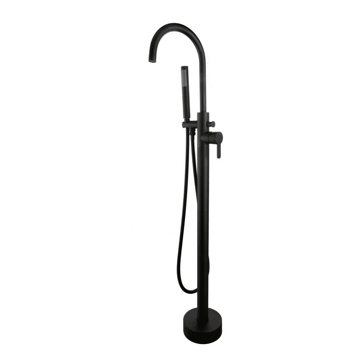 DAX Brass Freestanding Tub Filler with Hand Shower and Gooseneck Spout