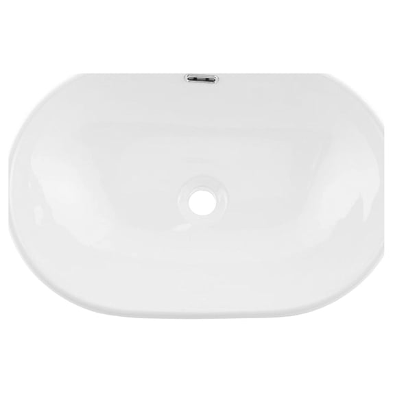 DAX Ceramic Oval Single Bowl Bathroom Vessel Basin, White