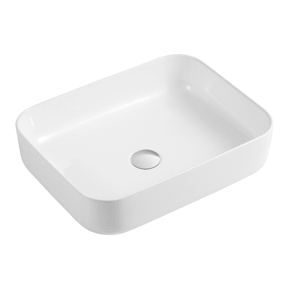 DAX Ceramic Rectangle Bathroom Vessel Basin, Matte Black