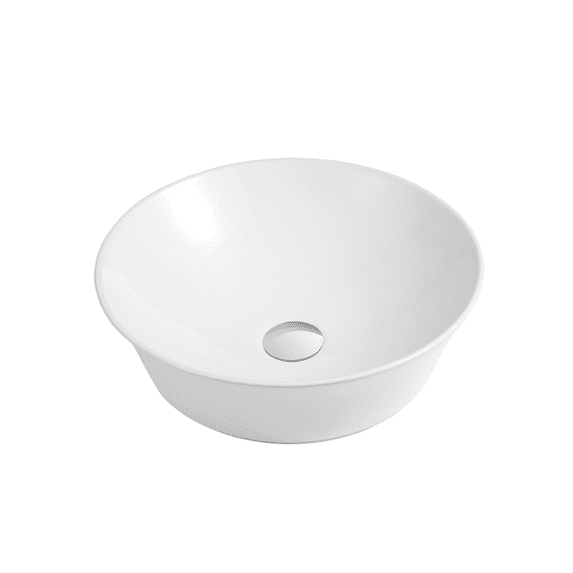 DAX Ceramic Round Bathroom Vessel Basin, Matte White
